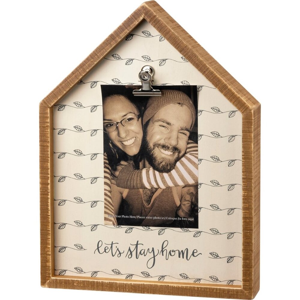 “Let’s Stay Home” House-Shaped Box Frame